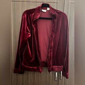 Jaclyn smith velour burgundy sweater
